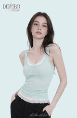Candy Mint Double Layered Sleeveless (Two Piece) 