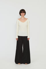 V NECK STRAP KNIT