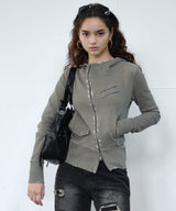 PG ダイアゴナル ジップアップ (khaki)