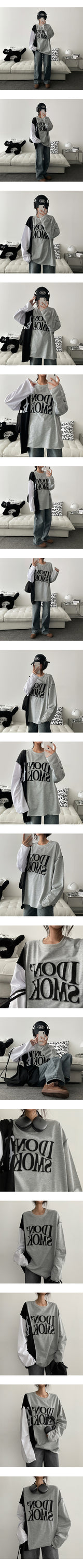 Smoke Colored Slotted Long Sleeve T-shirt