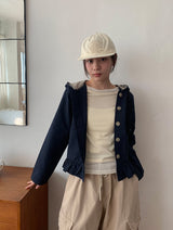 リューコンチェックフリルショートジャケット