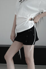 eyelet waffle shorts (2color)