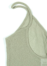 SEETHROUGH BUTTON SLEEVELESS_Khaki
