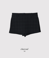 クラシックチェックミニスカートパンツ+ベルトセット (2color)