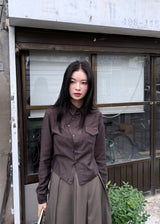 アシンメトリーストライプシャツ