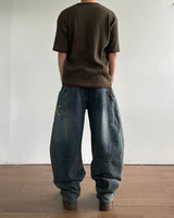 Solar embroidered denim pants