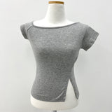 Unbuttoned off snap button slit short sleeve T (4 colors)