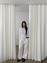  Motion 2WAY Snap Pintuck Wide Banding Long Pants (4 colors)