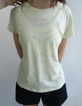Jewel Neck Tee -Apple Green