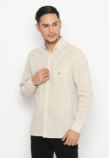 MON AKITA - Chiaki Men Long Sleeve Shirt Beige