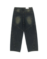 GJ5096 Biker incision wide denim (2 colors)