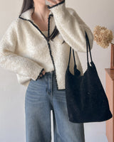 Bicolor loose fit Knit cardigan