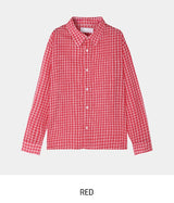 Delight semi-over summer check shirt