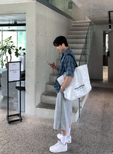 Look Glass Summer Daily Soft Check Short Sleeve Shirt