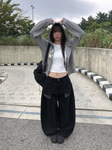 Flick Check Wide Cotton Balloon Pants