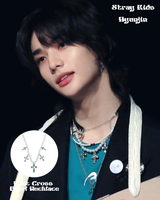 [Straykids Hyunjin Pick] Mint Cross Pearl Surgical Necklace