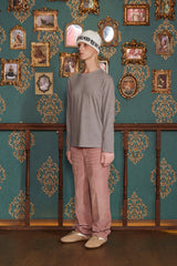 LOGO STRIPE LONG SLEEVE T SHIRT / GREY
