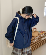 About Colorful Hood Bomber Jacket