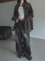 Kench incisional balloon denim pants