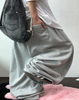 10000 SOLD OUT 🤍 FLUFF🤍 KOREAN / S-XL 🤍 BASIC BALLOON JOGGER WIDE LONG PANTS 🤍🩶 - 2 COLORS