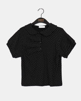ポラドット ピンタックカラー半袖Tシャツ