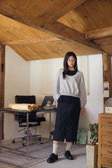 U-neck crop sweatshirt / Melange