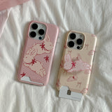 [Mademoment] fuzzy ribbon bunny design iphone card case
