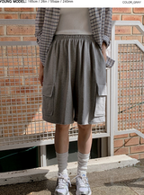 MT Bermuda Cargo Wide Sweat Shorts (3color)