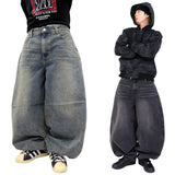 Vintage Washed Denim Balloon Pants