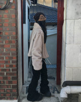 High neck fur crop jacket