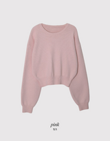 Pastel Crop Round Loose Knit (6color)