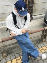 バーネット ダブルピンタックバルーンデニムパンツ 2C