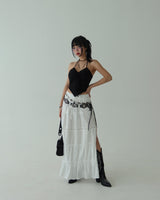punching padded built-in halterneck blouse