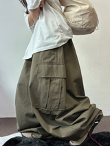 LOOSE CARGO BANDING BALLOON PARACHUTE BALLOON COTTON PANTS 💚🐣🖤 - 3 COLORS