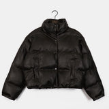 [MADE] Miley Leather Pigment Washing Two-Way Wellon Short Down Jacket