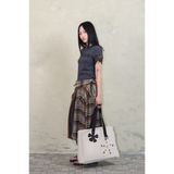 FLOWER TWEED BAG