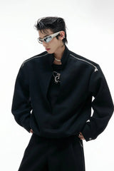 Layered Zip Mock Neck Sweater
