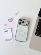 [Magsafe] ミントポニー シルバーガラスバンパーケース
