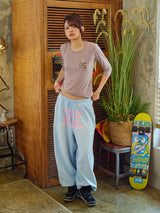 WASHED WIDE SWEATPANTS LIGHT BLUE