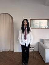 [UNISEX] ミニマルオーバーフィットコットン長袖シャツ(7 colors)