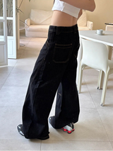 [Unisex] ステッチブーツカットデニムパンツ