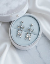 Kitty and Bow Piercing - Silver Color