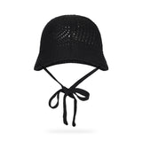 New Wave Varzar Punching Knit Bonnet Hat Black