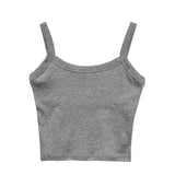 [U-BAISC] ラッドスクエアリブクロップトップスリーブレス
