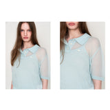 SEE-THROUGH COLLAR HALF KNIT (SKY BLUE)