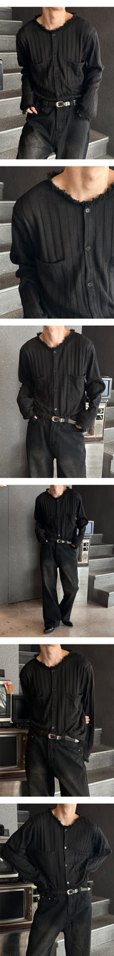 [F/W] タッセルカッティングシャツジャケット(2color)