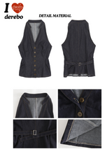 Cowgirl denim V-neck sleeveless top