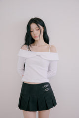 Plum Pleats Skirt (Black)
