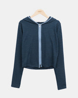 Roban Slim Stripe 2way Hoodie Zip-Up