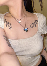 Trippy mushroom necklace.05 (2color)